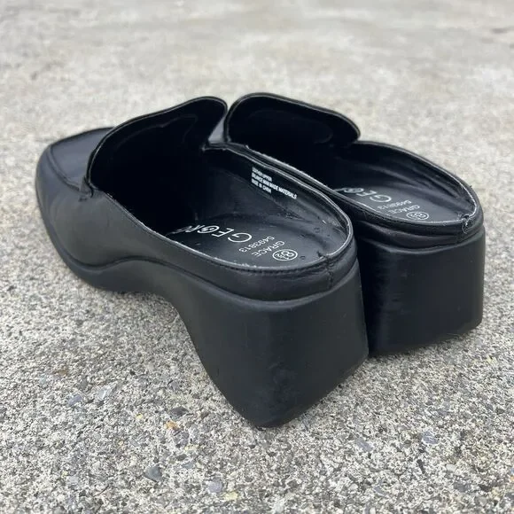 Vintage 90s Leather Slip on Mule Slides - Picture 7 of 10